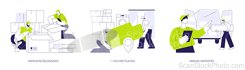 Image of Full service moving company abstract concept vector illustrations.