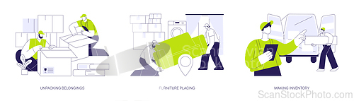 Image of Full service moving company abstract concept vector illustrations.