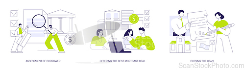 Image of Mortgage broker services abstract concept vector illustrations.