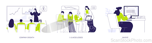 Image of Business documents abstract concept vector illustrations.