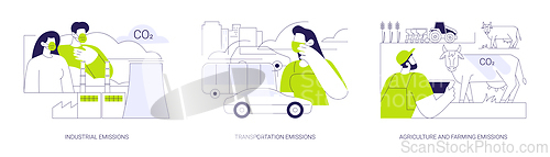 Image of CO2 emissions abstract concept vector illustrations.