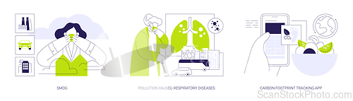 Image of CO2 emission consequences abstract concept vector illustrations.