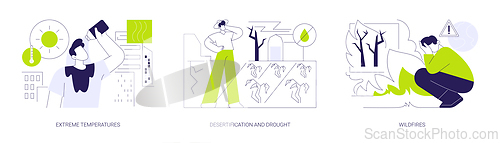 Image of Extreme weather conditions abstract concept vector illustrations.