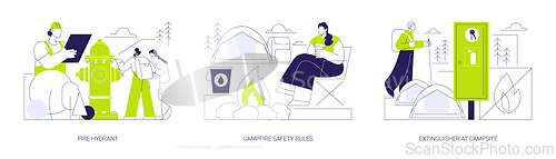 Image of Wildfire prevention abstract concept vector illustrations.