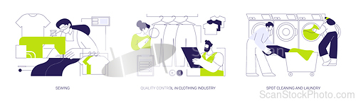 Image of Garment manufacturing abstract concept vector illustrations.