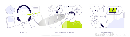 Image of Facial surgery abstract concept vector illustrations.