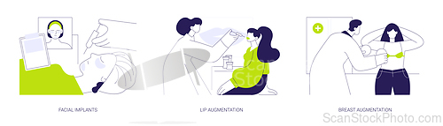 Image of Aesthetic plastic surgery abstract concept vector illustrations.