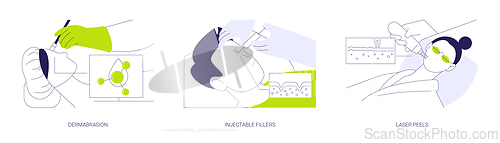 Image of Cosmetologist procedures abstract concept vector illustrations.