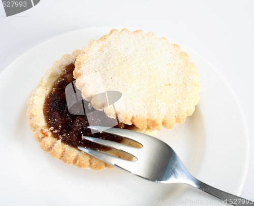 Image of Open mince pie and fork