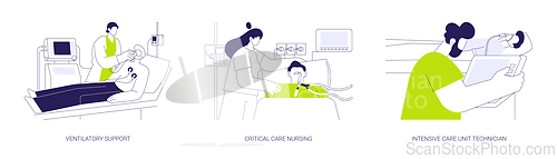 Image of Critical care medicine abstract concept vector illustrations.