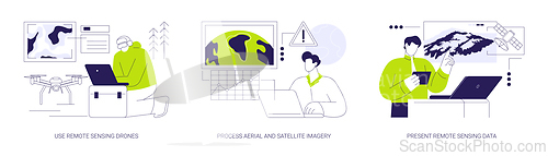 Image of Remote sensing abstract concept vector illustrations.