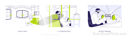 Image of Semi-immersive virtual reality abstract concept vector illustrations.