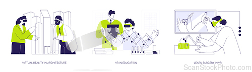 Image of Full-immersive virtual reality abstract concept vector illustrations.