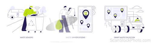 Image of Smart waste management system abstract concept vector illustrations.