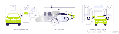 Image of Smart parking management system abstract concept vector illustrations.