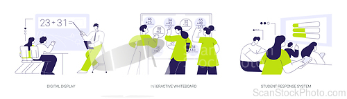 Image of Smart classroom technology abstract concept vector illustrations.