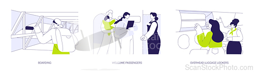 Image of Before plane departure abstract concept vector illustrations.