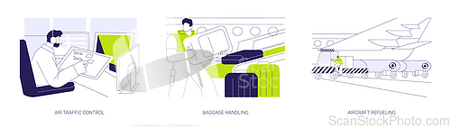 Image of Aviation industry abstract concept vector illustrations.