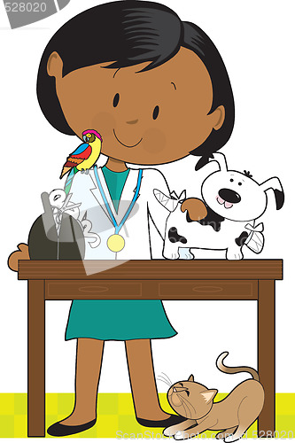 Image of Black Woman Vet and Pets