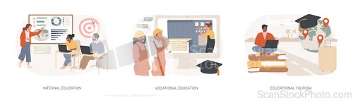 Image of Professional learning isolated concept vector illustration set.