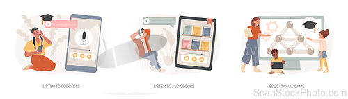 Image of Educational resources isolated concept vector illustration set.