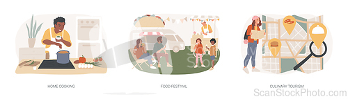 Image of Traditional meal isolated concept vector illustration set.