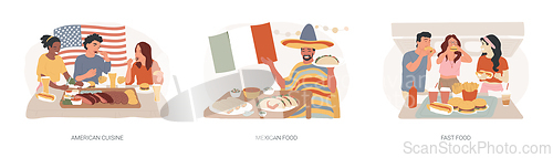 Image of National cuisine isolated concept vector illustration set.
