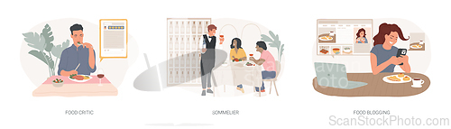 Image of Foodie isolated concept vector illustration set.