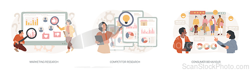 Image of Targeting strategy isolated concept vector illustration set.