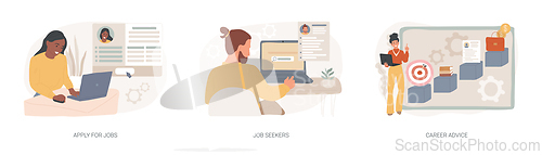Image of HR service isolated concept vector illustration set.