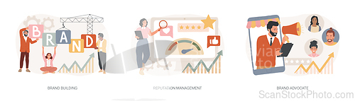 Image of Trademark public relations isolated concept vector illustration set.