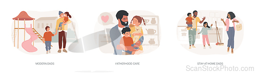 Image of Parenthood isolated concept vector illustration set.