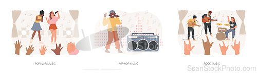 Image of Music culture isolated concept vector illustration set.