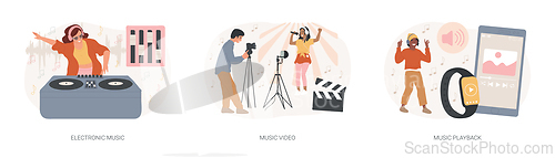 Image of Music industry isolated concept vector illustration set.