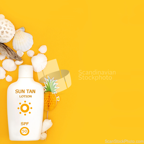 Image of Suntan Lotion Factor Fifty Skincare Protection  