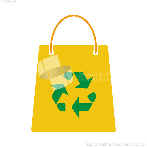 Image of Shopping Bag With Recycle Sign Icon