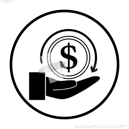 Image of Cash Back Coin To Hand Icon