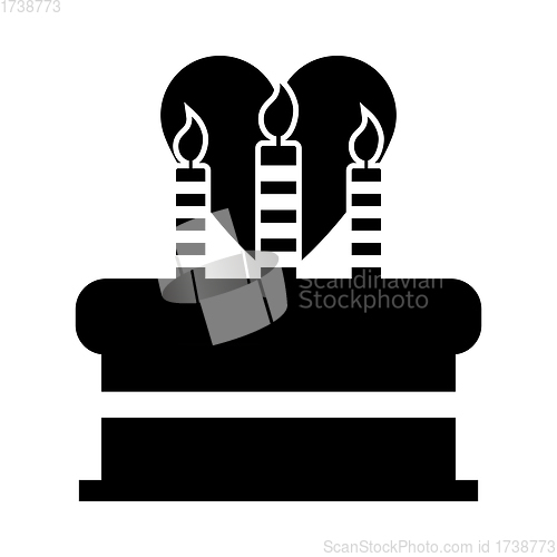 Image of Cacke With Candles And Heart Icon