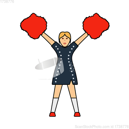 Image of American Football Cheerleader Girl Icon