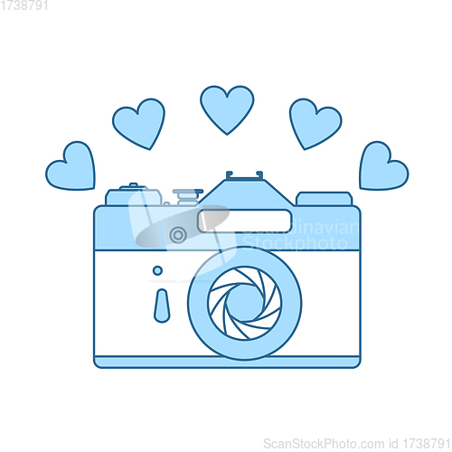 Image of Camera With Hearts Icon