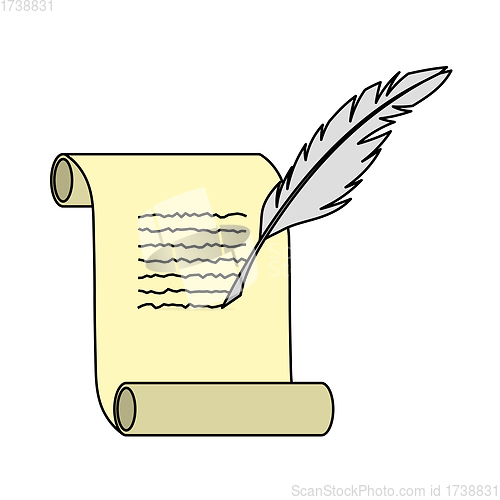 Image of Feather And Scroll Icon