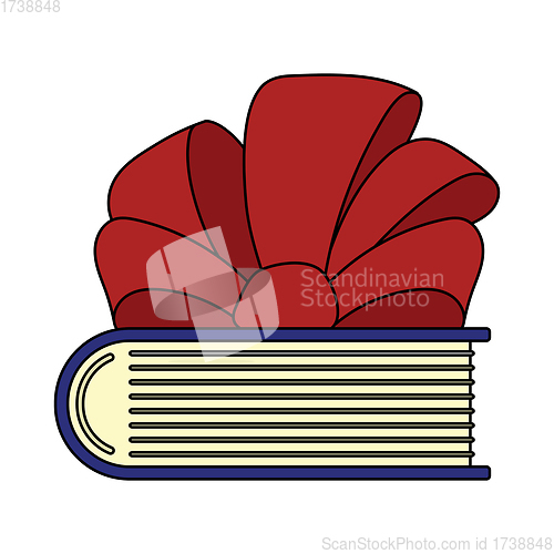Image of Book With Ribbon Bow Icon