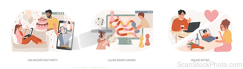 Image of Video call isolated concept vector illustration set.