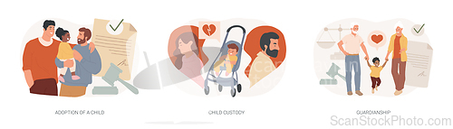 Image of Parenting isolated concept vector illustration set.