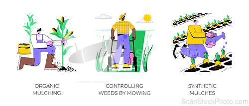 Image of Weed management isolated cartoon vector illustrations.