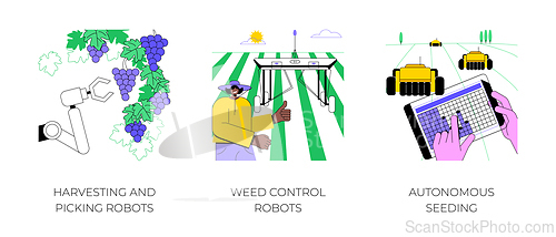 Image of Robotic in agriculture isolated cartoon vector illustrations.