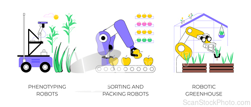 Image of Automation in agriculture isolated cartoon vector illustrations.