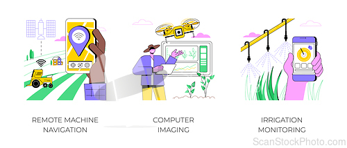 Image of Internet Of Things in agriculture isolated cartoon vector illustrations.