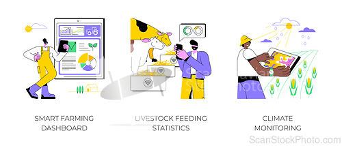 Image of Smart farming data analysis isolated cartoon vector illustrations.