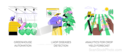 Image of Smart technologies for modern farming isolated cartoon vector illustrations.